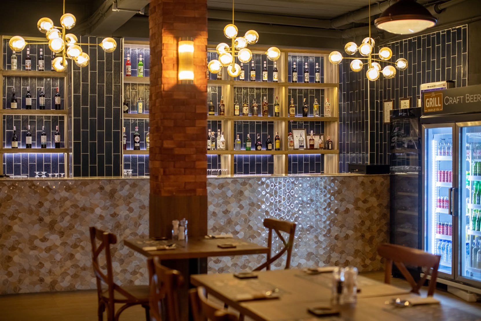 The bar and bottle wall